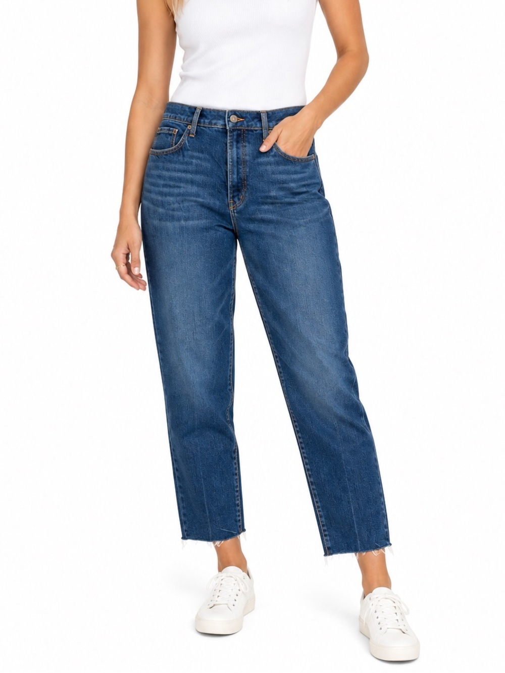 NWT Old Navy O.G. Straight High Rise Button Fly Raw Hem Jeans